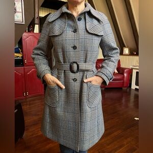 Ladies Vintage Blue and Gray Wool Coat from the 1950’s in perfect condition.
